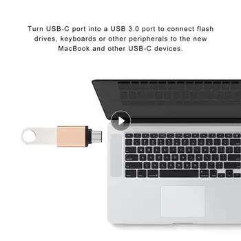 Universalus USB-C C Tipo Male Į USB 3.0 Moterų Adapteris Jungties Metalo Galvos OTG Adapterio Duomenų Sinchronizavimo Adapteris Grįžtamasis
