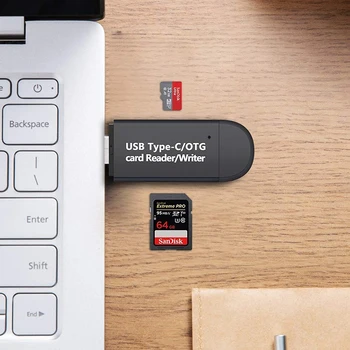 USB 3.0 C Tipo Mikro OTG SD Kortelių Skaitytuvas USB Micro Smart Atminties Kortelės Adapteris, skirtas Nešiojamojo kompiuterio Flash Drive, Cardreader Memory Stick Kortelės