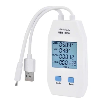 USB Testeris, VIENETO LCD USB Testeris Detektorius Voltmeter Ammeter Skaitmeninė elektros Energijos Pajėgumų Testeris, Matuoklis(UT658 Dviguba)