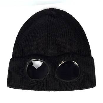 Užmaskuotas asmenybės Sutirštės Žiemos Megzti Skrybėlę žiemos lauko jojimo kepuraitės, Šiltas Beanies Skullies Slidinėjimo Dangtelis su Nuimamu Akiniai