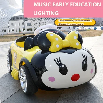 Vaikų Animacinių filmų Elektrinis Automobilis Muzikos Ankstyvojo Ugdymo Mergina Keturių ratų Pavara Su LED Šviesos Elektrinių Automobilių Vaikams Važinėti Žaislai
