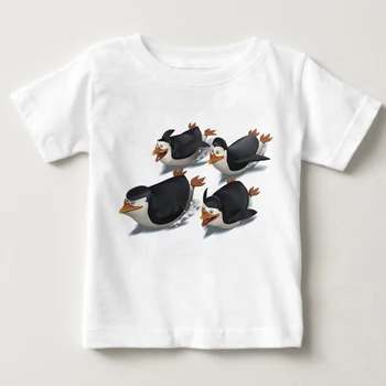 Vasaros Vaikų pakilios nuotaikos T Shirts, Kad Madagaskaro Pingvinai T-Marškinėliai Berniukams Ir Mergaitėms Patinka Kapitonas Privačių Pico Drabužių MJ