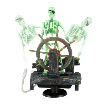 Veiksmas-Akvariumas Ornamentu Skeleto Piratu Kapitonas Žuvų Bako Apdailos Kraštovaizdžio L69B