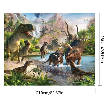Vinilo fotografijos fone Juros periodo 3D dinozaurų parkas fonas foto studija vaikams gimtadienio photocall