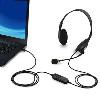 Vococal USB Kompiuterio, Ausinės Ausinės su Mikrofono Nutildymo Mygtukas 