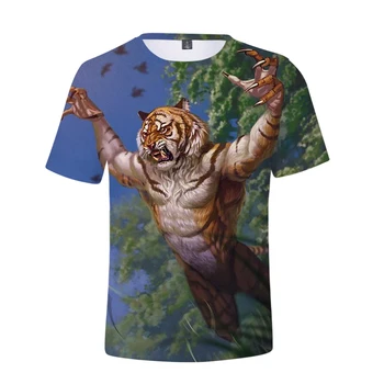 Vyrai Trumpas Rankovės marškinėliai Plius Dydis 4XL Negabaritinių Laisvalaikio Pagrindinio Tees Tigras 3d Spausdinimo Juokingi Marškinėliai T Shirt Ulzzang Teeshirt Homme