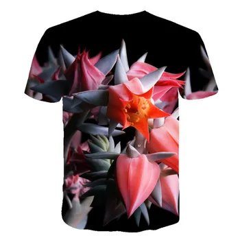 Vyriški 3D atspausdintas half-sleeve T-shirt spalvinga gėlių atsitiktinis kvėpuojantis punk Harajuku trumparankoviai vasaros 2021 selerio