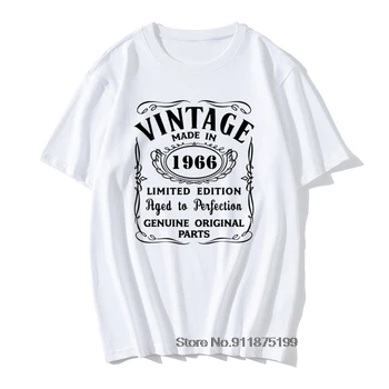 Vyrų Vintage Retro Tėtis Grandad Marškinėliai Gimęs 1966 m., Visos Originalios Dalys, Marškinėliai 66-oji Gimtadienio Dovana Dizaino Medvilnės Retro TShirts