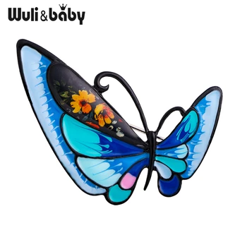 Wuli&baby Įvairių Sparnai Drugelio Sages Moterims Unisex 4 spalvų Emalį Grožio Vabzdžių Šalies Office Sagės, Segtukai, Dovanos