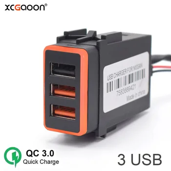XCGaoon QC3.0 Greitai Įkrauti 3 USB Automobilinis Įkroviklis, USB Garso Sąsaja, Lizdas Adapteris, skirtas 