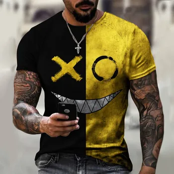 XOXO-Vyrai 3d anime, print T-shirt mados tendencija gatvės atsitiktinis sporto negabaritinių marškinėliai apvalios O-kaklo T-shirt trumparankoviai marškinėliai
