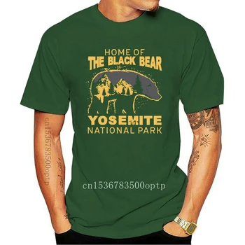 Yosemite National Park Namo Juodasis Lokys T Shirt Vasaros Stiliaus Mados Pritaikyti Trumpas Rankovės Unikalus Apvalios Kaklo Marškinėliai
