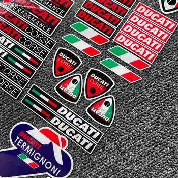 Šviesą atspindinčios Šalmas Motorcross Motociklu Lipdukai, italijos Vėliavos Lipdukai Ducati Logotipas 18CM x 27CM/Visas KOMPLEKTAS