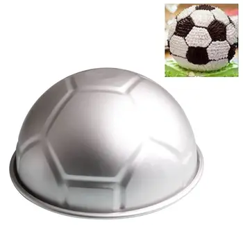1 VNT 3D Pusė Raundo Rutulio Formos Futbolo Tortas Pelėsių 8 colių Sustorėjimas Aliuminio Lydinio Pelėsių Gimtadienio Kepimo Skardą
