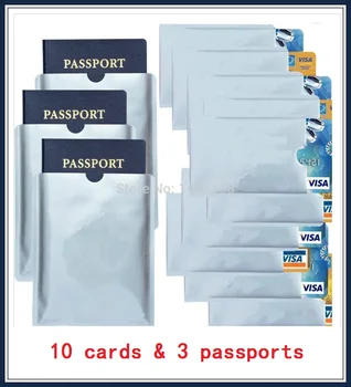 10+3pcs Stabdžių Nuskaityti RFID Blokavimo Rankovėmis Kredito Kortelės ir paso Secure Identity ATM Debeto Bekontaktis ID Raštas Turėtojas