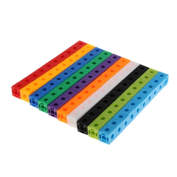 100vnt 10 spalvų Multilink Susieti Skaičiavimo Kubeliai Snap Blokai Mokyti Matematikos Manipuliavimo Ankstyvojo Lavinimo Žaislai Vaikams