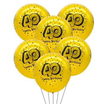 10vnt 12 colių 40 metų latekso balionas, karšto štampavimo spausdinimo gimtadienio skaitmeninis šalis dekoro balionas didmeninės