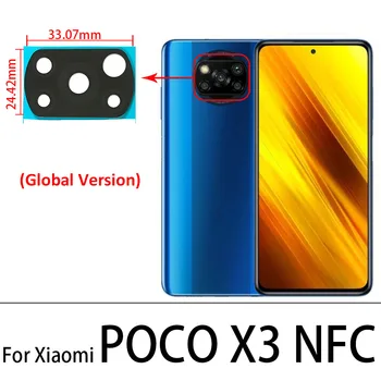 10vnt/Daug, Galiniai Atgal Kameros Stiklo Lęšis Xiaomi Poco M3 / Poco F3 5G / Poco X3 NFC Pro klijuojamas Lipdukas atsarginės Dalys