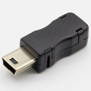 10vnt Mini USB 5 Pin T Port Male Kištuko Lizdas, Jungtis&Plastiko Dangtelis, skirtas 