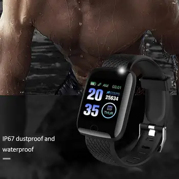 116 Plus Smart Watch Vyrų, Moterų Kraujo Spaudimo Monitorius Fitness Tracker Apyrankę Širdies ritmo Smartwatch 