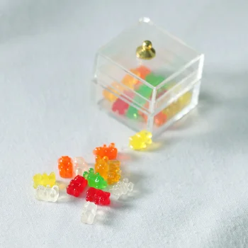 12Pcs Miniatiūriniai Lėlių Dervos Spalvinga Padengti Saldainiai Modelio Papuošalus 