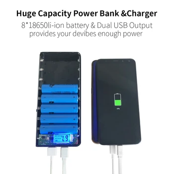 18650 Baterijos Laikiklis Dvigubas USB Power Bank Baterija Langelį Mobile