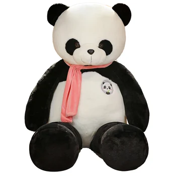 1PC 80/100cm Mielas Panda su Skara Pliušas Pagalvės Milžinišką Gyvūnų Lobis Panda Pliušiniai Žaislai Įdaryti Minkštos Lėlės Vaikai