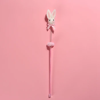 1pc Katė Kibinimas Lazdele Kūrybos Bell Triušis Persikų Formos Kačiukas Lazdelė Žaislų Rožinės spalvos Plastiko Katė Interaktyvus Žaislas 40cm Ilgis Naminių Reikmenys