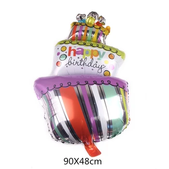 1pc naujo gimtadienio pyragą aliuminio folija balionas vaivorykštė tortas gėlių tortas vestuvių prekių vaikams su gimtadieniu šaliai dekoro
