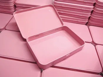 1PC Rožinės spalvos Metalo Siamo Dėžutė Saldainių įpakavimo Dėžės Mažų Akių šešėliai Kosmetikos Talpykla Monetos, Auskarai, Ausinės, Dovanų Dėžutėje