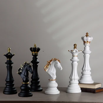 1Pcs Derva, Šachmatų, stalo Žaidimai Priedai Tarptautinės Šachmatų Figūrėlės Retro Namų Dekoro Paprasta Šiuolaikinės Chessmen Papuošalai