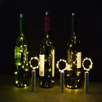20 LED Šviesos Eilutę baterijomis, Šalies Kamštienos Formos Vyno Butelis Žibintai Naktį Dekoro Kalėdų, Vestuvių, Naujųjų Metų Šviesos Girlianda