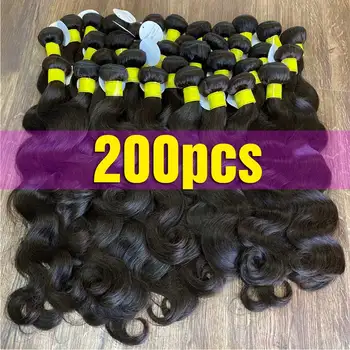 200PCS/Daug Urmu Didmeninė Kūno Banga Ryšulių Kalbama Žmogaus Plaukų Ryšulių Ataudų Plaukų Pratęsimo Brazilijos Plaukų Pynimas Ryšuliai