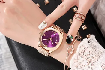 2018 Guou Prabangos Prekės ženklo Mados Rose Gold Plieno Paprasta Mergina Apyrankę Žiūrėti Moterų Grupė Kvarcas-žiūrėti Ponios Laikrodis Reloj Mujer