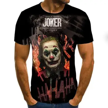 2020 karšto pardavimo Klounas 3D Atspausdintas Marškinėliai Vyrams Joker Veido Vyrų marškinėlius 3d Klounas Trumpas Rankovės Juokinga T Marškinėliai Topai & Tees XXS-6XL