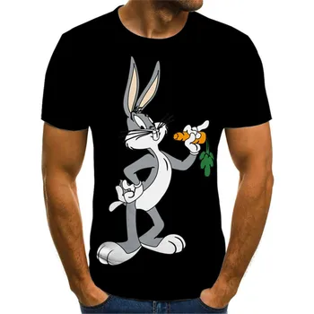 2021 Animacinių Filmų Lola Bunny Triušiai Grafinis T Marškinėliai Tee Vyrų Drabužiai Camisetas Viršūnes Ropa Hombre Vasaros Streetwear Camisa Masculina V