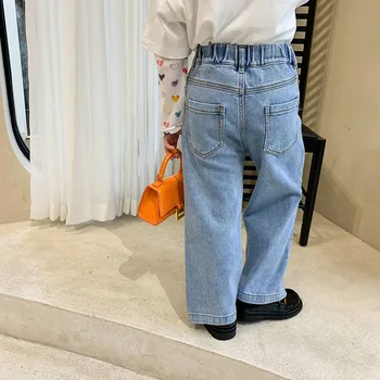 2021 m. pavasarį nauja vaikų drabužių korėjos meilės džinsai baby džinsai pločio kojų kelnės 2-95