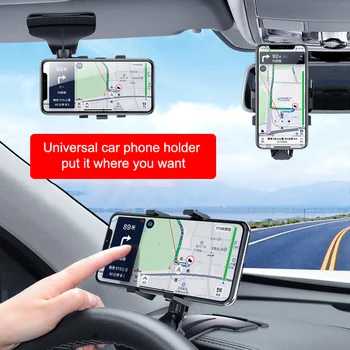 2021 Naujas Daugiafunkcinis 360°Sukimosi Automobilinis Telefono Laikiklis, Automatinis prietaisų Skydelio galinio vaizdo Veidrodis, Mobilųjį Telefoną, GPS Palaikykite Automobilių Reikmenys