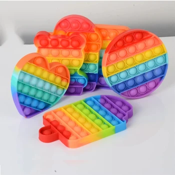 2021 Naujas Rainbow Push Bubble Pot Jutimo Žaislas Autisim Specialiųjų Poreikių Anti-stresas Žaidimas Įtempių Plonas Vaiko Žaislai Dovana