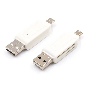 2021 USB 2-in-1 OTG Micro SD TF atminties Kortelių Skaitytuvo Adapteris Didelės Spartos Atminties SD Kortelių Skaitytuvas Smart Card Reader Nešiojamas Priedai