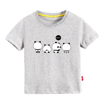 2021 Vaikų Vasaros Drabužių Animacinių filmų Anime Viršūnes Berniukų ir Mergaičių, Vaikų trumpomis Rankovėmis Medvilnės Panda Print T-shirt Baby Tee Dropship