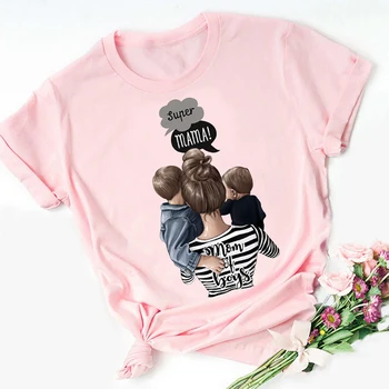 2021 Vasaros moteriški Marškinėliai Miesto Motinos Diena Super Mama ir Dukra T Marškinėliai Mergaitėms Berniukų Motina PrintingB