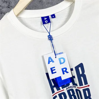 2021ss ADER KLAIDA T-marškinėliai Vyrams, Moterims, Aukštos Kokybės Mėlynos spalvos Logotipas Spausdinti Adererror Raudona RODYKLĖ Ženklas ADER Tee Viršūnės
