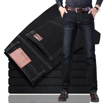 21 Pavasarį jeans vyriški tiesiai cilindrų didelio dydžio elastinga aukštos juosmens atsitiktinis kelnės vyrai džinsai boyfriend džinsai