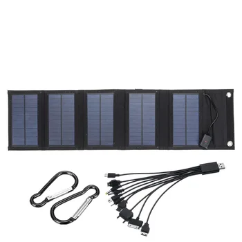 25W, Sulankstomas USB, Saulės Skydelis Monocrystal Saulės Elementų Lankstymo Vandeniui Saulės baterijų Įkroviklis, Lauko Mobilių Elektros Baterijos Kroviklis