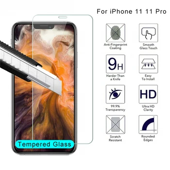 2VNT Grūdintas Stiklas iPhone 11 11 Pro Plėvelės, Apsauginis Stiklas 9H HD Screen Protector, iPhone 7 8 Plius 6 6S X XR XS Max 5 4