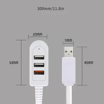 30cm/120cm 3-port USB Multi-funkcija 3A Įkroviklis Konverteris Pratęsimo Hub Multi-port Kabelis T9V2