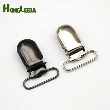 30pcs key chain kablys 25mm 1inch metalo suspender įrašą turėtojas už kelnių diržo žindukas cilps sidabro/Juoda nickle hk-013