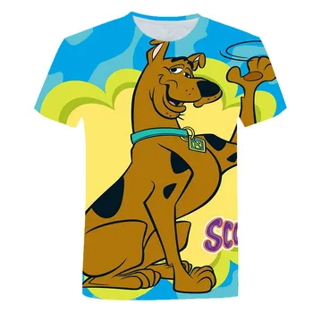3D animaciją, print T-shirt vaikų Scooby Doo berniukas drabužių viršų, gyvūnų T-shirt mergina drabužių juokinga drabužius Kawaii anime T-shirt 4-