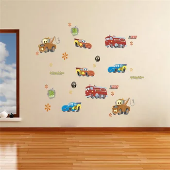 3d Animaciją Žaibo Automobilio, Sienų Lipdukai, Vaikų Kambariai, Miegamojo sienos lipdukas 